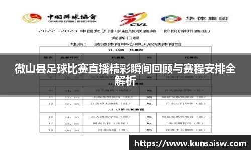 微山县足球比赛直播精彩瞬间回顾与赛程安排全解析